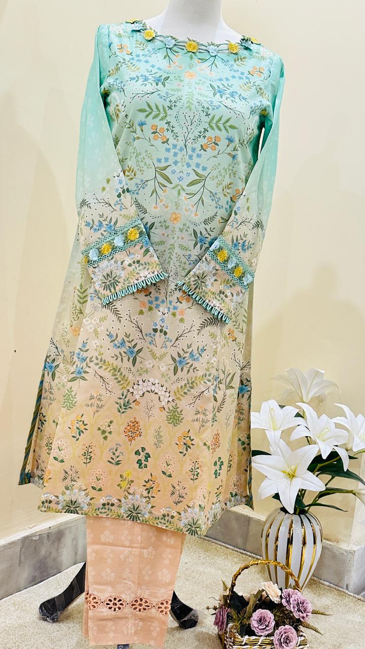 Cotton lawn 2 piece