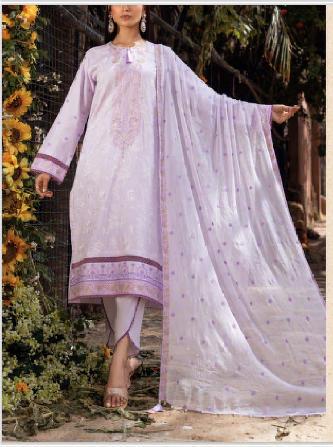 Embroidered luxury cambric lawn