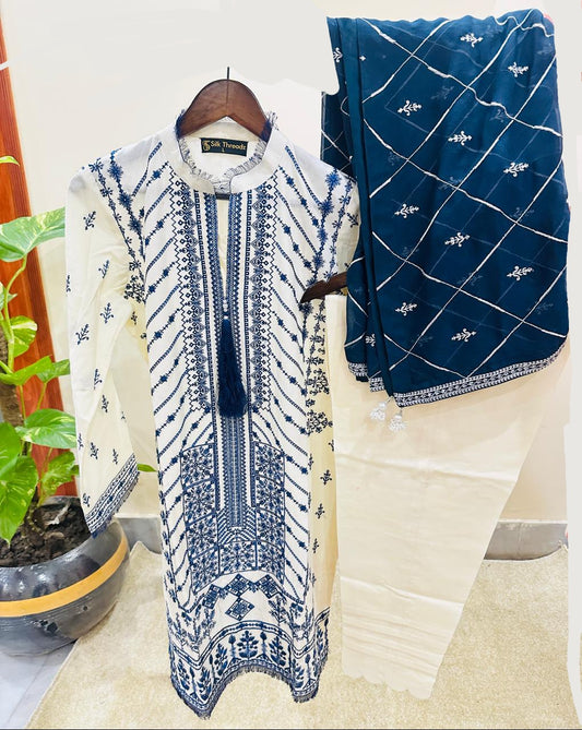 Embroidered luxury cambric lawn